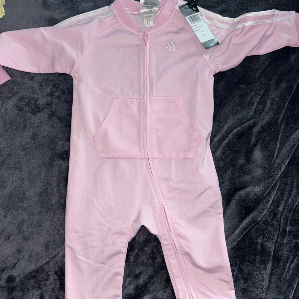 Adidas Kids Light Pink Footie One Piece